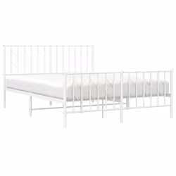 Giroletto con Testiera e Pediera Metallo Bianco 140x190 cmcod mxl 133794 - Vista aggiuntiva 3