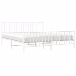 Giroletto con Testiera e Pediera Metallo Bianco 183x213 cmcod mxl 85845 - Vista aggiuntiva 3