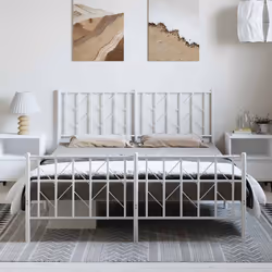 Giroletto con Testiera e Pediera Metallo Bianco 193x203 cmcod mxl 133798 - Vista aggiuntiva 3