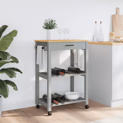 Carrello da Cucina MONZA 60x40x90 cm in Legno Massello di Pinocod mxl 134644 - Vista aggiuntiva 3