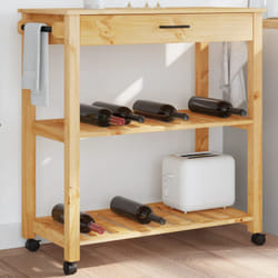 Carrello da Cucina monza 84x40x90 cm in Legno Massello di Pino Vidaxl 26779