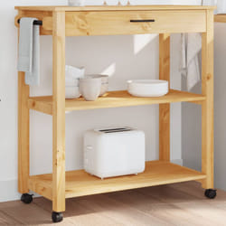 Carrello da Cucina monza 84x40x90 cm in Legno Massello di Pino Vidaxl 86846