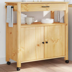 Carrello da Cucina monza 84x40x90 cm in Legno Massello di Pino Vidaxl 96941