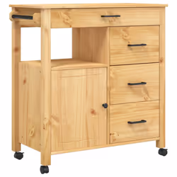 vidaXL Carrello da Cucina MONZA 84x40x90 cm in Legno Massello di Pino - Vista aggiuntiva 2