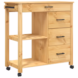 Carrello da Cucina MONZA 84x40x90 cm in Legno Massello di Pinocod mxl 134651 - Vista aggiuntiva 2