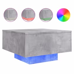 vidaXL Tavolino da Soggiorno con Luci LED Grigio Cemento 55x55x31 cm - Vista aggiuntiva 2