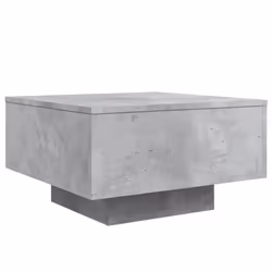 vidaXL Tavolino da Soggiorno con Luci LED Grigio Cemento 55x55x31 cm - Vista aggiuntiva 3
