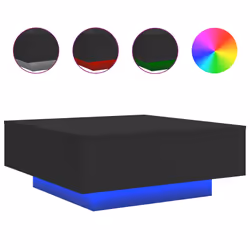 Tavolino da Soggiorno con Luci LED Nero 80x80x31 cmcod mxl 86072 - Vista aggiuntiva 2