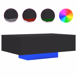 Tavolino da Soggiorno con Luci LED Nero 85x55x31 cmcod mxl 86079 - Vista aggiuntiva 2