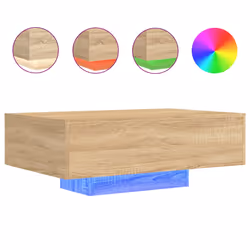 Tavolino da Soggiorno con Luci LED Rovere Sonoma 85x55x31 cmcod mxl 110052 - Vista aggiuntiva 2