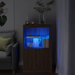 vidaXL Armadietto con Luci LED Rovere Marrone in Legno Multistrato