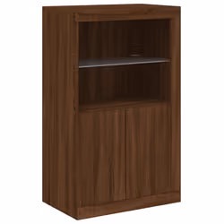 vidaXL Armadietto con Luci LED Rovere Marrone in Legno Multistrato - Vista aggiuntiva 3