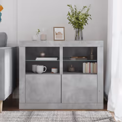 Armadietti con Luci LED 2pz Grigio Cemento in Legno Multistratocod mxl 133131 - Vista aggiuntiva 3