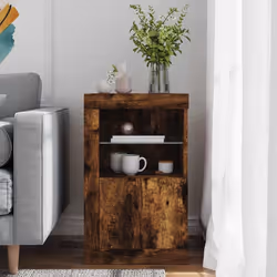 Armadietto con Luci LED Rovere Fumo in Legno Multistratocod mxl 84862 - Vista aggiuntiva 3