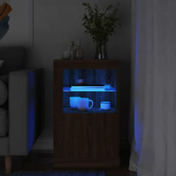 Armadietto con Luci led Rovere Marrone in Legno Multistrato