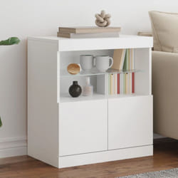 Credenza con Luci led Bianca 60x37x67 cm
