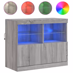 Credenza con Luci LED Grigio Sonoma 81x37x67 cmcod mxl 134284 - Vista aggiuntiva 2