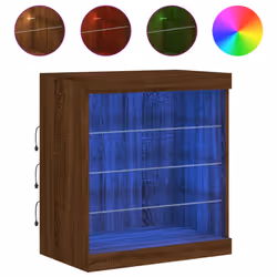 Credenza con Luci LED Rovere Marrone 60,5x37x67 cmcod mxl 86371 - Vista aggiuntiva 2