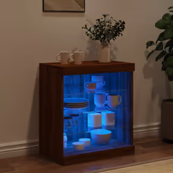 Credenza con Luci LED Rovere Marrone 60,5x37x67 cmcod mxl 86371 - Vista aggiuntiva 3