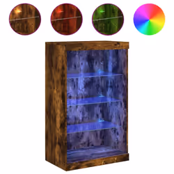 Credenza con Luci LED Rovere Fumo 60,5x37x100 cmcod mxl 134291 - Vista aggiuntiva 2
