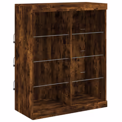 Credenza con Luci LED Rovere Fumo 81x37x100 cmcod mxl 134292 - Vista aggiuntiva 3