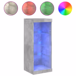 vidaXL Credenza con Luci LED Grigio Cemento 41x37x100 cm - Vista aggiuntiva 2