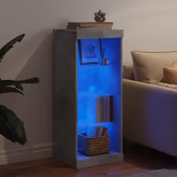 vidaXL Credenza con Luci LED Grigio Cemento 41x37x100 cm - Vista aggiuntiva 3