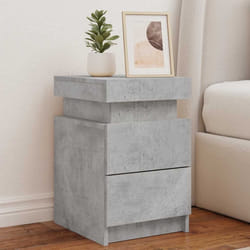 vidaXL Comodino con Luci LED Grigio Cemento 35x39x55 cm