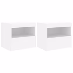 Comodini con Luci LED 2pz Bianchi 50x40x45 cmcod mxl 134012 - Vista aggiuntiva 2