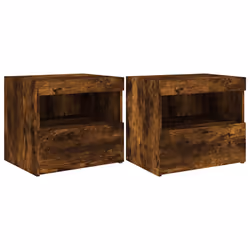 Comodini con Luci LED 2pz Rovere Fumo 50x40x45 cmcod mxl 134013 - Vista aggiuntiva 2