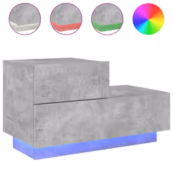 Comodino con Luci LED Grigio Cemento 70x36x40,5 cmcod mxl 109156 - Vista aggiuntiva 2