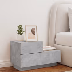 Comodino con Luci LED Grigio Cemento 70x36x40,5 cmcod mxl 109156 - Vista aggiuntiva 3