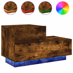 Comodino con Luci LED Rovere Fumo 70x36x40,5 cmcod mxl 85184 - Vista aggiuntiva 2