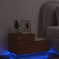 Vidaxl - Comodino con Luci led Rovere Marrone 70x36x40,5 cm