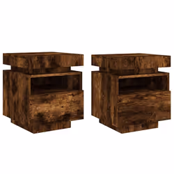 Comodini con Luci LED 2pz Rovere Fumo 40x39x48,5 cmcod mxl 132786 - Vista aggiuntiva 2
