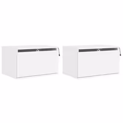 Comodini a Parete con Luci LED 2 pz Bianchicod mxl 108962 - Vista aggiuntiva 2