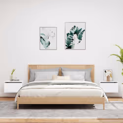 Comodini a Parete con Luci LED 2 pz Bianchicod mxl 108962 - Vista aggiuntiva 3