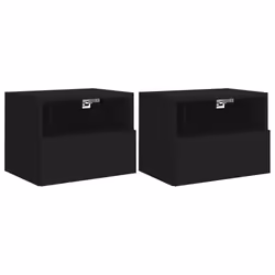 Mobili TV a Parete 2pz Neri 40x30x30 cm in Legno Multistratocod mxl 134081 - Vista aggiuntiva 2
