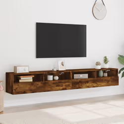 Mobili TV Parete 2pz Rovere Fumo 100x30x30 cm Legno Multistratocod mxl 86088 - Vista aggiuntiva 3