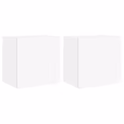 Mobili TV a Parete 2pz Bianchi 40,5x30x40 cm Legno Multistratocod mxl 134083 - Vista aggiuntiva 2