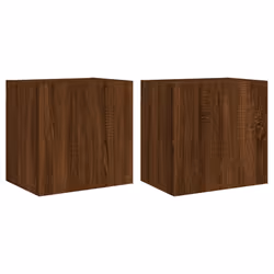 Mobili TV Muro 2pz Rovere Marrone 40,5x30x40 Legno Multistratocod mxl 86113 - Vista aggiuntiva 2