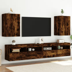 Vidaxl - Mobili tv Parete 2pz Rovere Fumo 40,5x30x60cm Legno Multistrato 17764