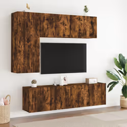 vidaXL Mobili TV a Parete 2pz Rovere Fumo 60x30x41 cm - Vista aggiuntiva 3
