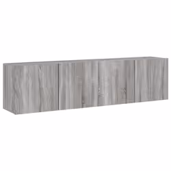 vidaXL Mobili TV a Parete 2pz Grigio Sonoma 80x30x41 cm - Vista aggiuntiva 2