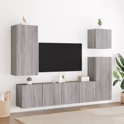 vidaXL Mobili TV a Parete 2pz Grigio Sonoma 80x30x41 cm - Vista aggiuntiva 3