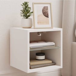 Vidaxl - Mobile tv a Parete con Luci led Bianco 30x28,5x30 cm 49718
