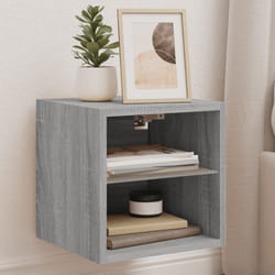 Mobili TV a Parete con Luci LED 2pz Grigio Sonoma 30x28,5x30 cmcod mxl 134101