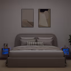 Mobili TV a Parete con Luci LED 2pz Rovere Marrone 30x28,5x30cmcod mxl 134100 - Vista aggiuntiva 3