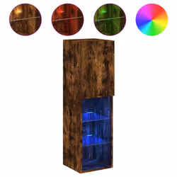 Mobile TV con Luci LED Rovere Fumo 30,5x30x102 cmcod mxl 110103 - Vista aggiuntiva 2
