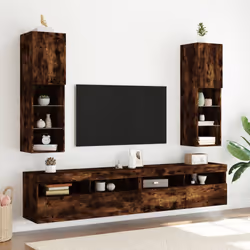 Mobile TV con Luci LED Rovere Fumo 30,5x30x102 cmcod mxl 110103 - Vista aggiuntiva 3